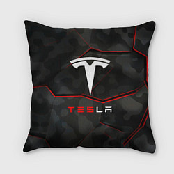 Подушка квадратная Tesla Sport Logo, цвет: 3D-принт