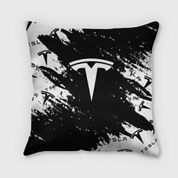 Подушка квадратная Tesla logo texture