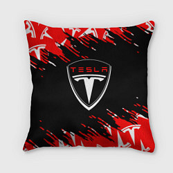 Подушка квадратная Tesla - Logo Sport Auto