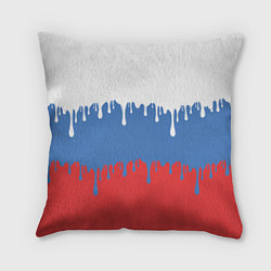 Подушка квадратная Флаг России потёки