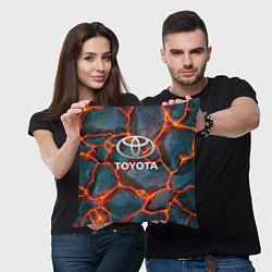 Подушка квадратная Toyota Вулкан из плит, цвет: 3D-принт — фото 2