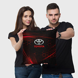 Подушка квадратная Toyota sport соты, цвет: 3D-принт — фото 2