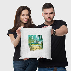 Подушка квадратная Тропический Рай Бразилии, цвет: 3D-принт — фото 2