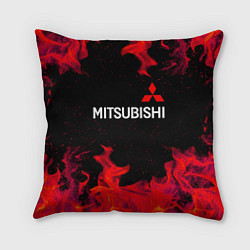 Подушка квадратная Mitsubishi пламя огня, цвет: 3D-принт