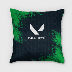 Подушка квадратная Valorant Green Fire