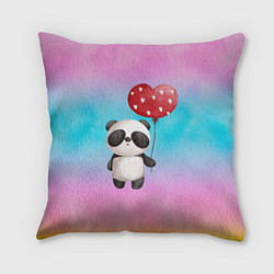 Подушка квадратная Маленькая панда с сердечком, цвет: 3D-принт