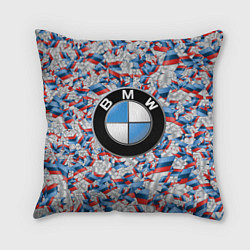 Подушка квадратная BMW M PATTERN LOGO, цвет: 3D-принт