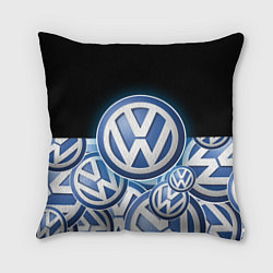 Подушка квадратная Volkswagen Большое лого паттерн, цвет: 3D-принт