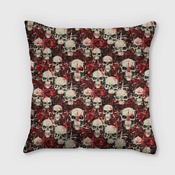 Подушка квадратная Кровавые Черепа Skulls, цвет: 3D-принт