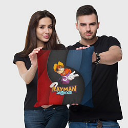 Подушка квадратная Rayman на абстрактном фоне, цвет: 3D-принт — фото 2
