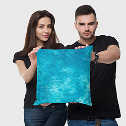 Подушка квадратная Голубой океан Голубая вода, цвет: 3D-принт — фото 2