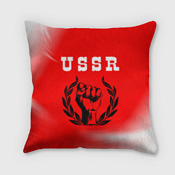 Подушка квадратная USSR - КУЛАК Космос, цвет: 3D-принт