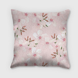Подушка квадратная Розовые цветы весны