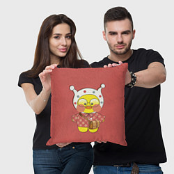 Подушка квадратная Lalafanfan в шапочке, цвет: 3D-принт — фото 2