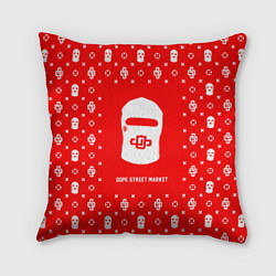 Подушка квадратная Узор Red Dope Ski Mask Dope Street Market, цвет: 3D-принт