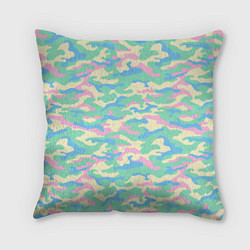 Подушка квадратная Камуфляж пастельные цвета, цвет: 3D-принт