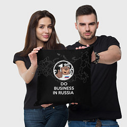 Подушка квадратная Do business in Russia, цвет: 3D-принт — фото 2