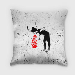 Подушка квадратная Banksy - Бэнкси больная любовь