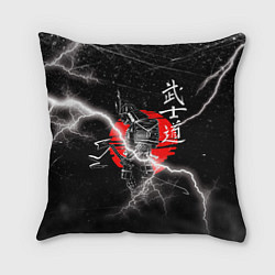 Подушка квадратная Самурай Бусидо Иероглифы Samurai Lightning