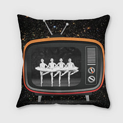 Подушка квадратная Лебединое озеро по телевизору