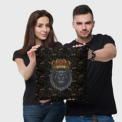 Подушка квадратная Король лев Black, цвет: 3D-принт — фото 2