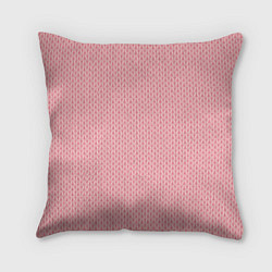 Подушка квадратная Вязаный простой узор косичка Три оттенка розового, цвет: 3D-принт
