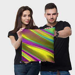 Подушка квадратная Красочные разводы, цвет: 3D-принт — фото 2