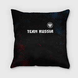 Подушка квадратная RUSSIA - ГЕРБ Team Russia Потертости, цвет: 3D-принт