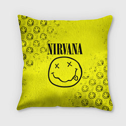 Подушка квадратная NIRVANA лого, цвет: 3D-принт