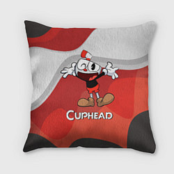Подушка квадратная Cuphead веселая красная чашечка