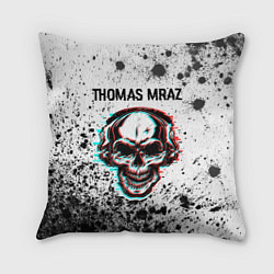 Подушка квадратная Thomas Mraz - ЧЕРЕП - Краска, цвет: 3D-принт