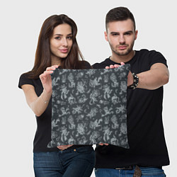 Подушка квадратная Морские Котики: Черный, цвет: 3D-принт — фото 2