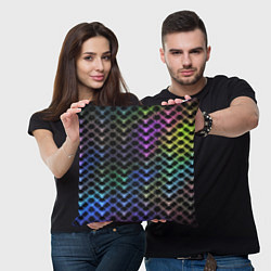 Подушка квадратная Color vanguard pattern 2025 Neon, цвет: 3D-принт — фото 2