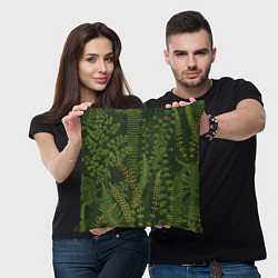 Подушка квадратная Цветы Зеленые Папоротники, цвет: 3D-принт — фото 2