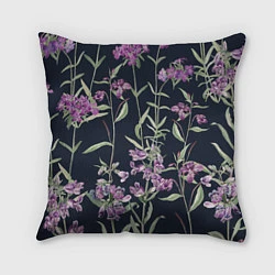 Подушка квадратная Цветы Фиолетовые, цвет: 3D-принт