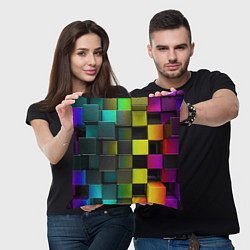 Подушка квадратная Colored Geometric 3D pattern, цвет: 3D-принт — фото 2