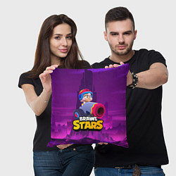 Подушка квадратная BrawlStars Бонни с пушкой Bonny, цвет: 3D-принт — фото 2