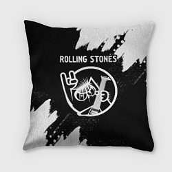 Подушка квадратная Rolling Stones - КОТ - Краска, цвет: 3D-принт