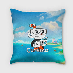 Подушка квадратная Cuphead сердитая чашечка