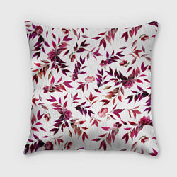 Подушка квадратная Цветы Летние Розовые, цвет: 3D-принт