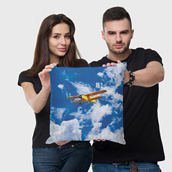 Подушка квадратная Гражданский самолет Ан-2, цвет: 3D-принт — фото 2