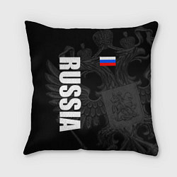Подушка квадратная RUSSIA - BLACK EDITION, цвет: 3D-принт