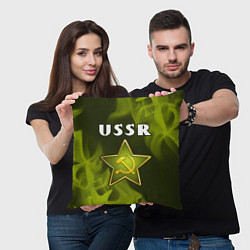 Подушка квадратная USSR - ЗВЕЗДА - Огонь, цвет: 3D-принт — фото 2