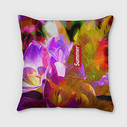 Подушка квадратная Красочный цветочный узор Лето Colorful Floral Patt, цвет: 3D-принт
