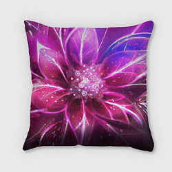 Подушка квадратная Неоновый Цветок Neon Flower, цвет: 3D-принт