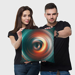 Подушка квадратная Цветные круги - Black hole, цвет: 3D-принт — фото 2