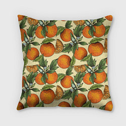 Подушка квадратная Узор Апельсиновое настроение, цвет: 3D-принт