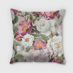 Подушка квадратная Цветы Розовый Сад Пион и Роз, цвет: 3D-принт