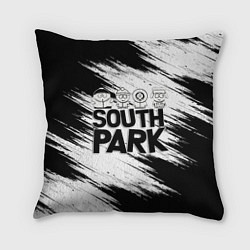 Подушка квадратная Южный парк - персонажи и логотип South Park