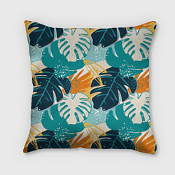 Подушка квадратная Летние зелёные тропики Пальма Tropical, цвет: 3D-принт